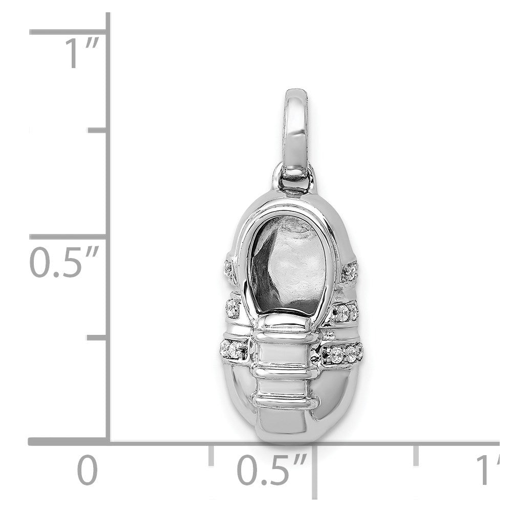 14k White Gold Diamond Boy Shoe Pendant