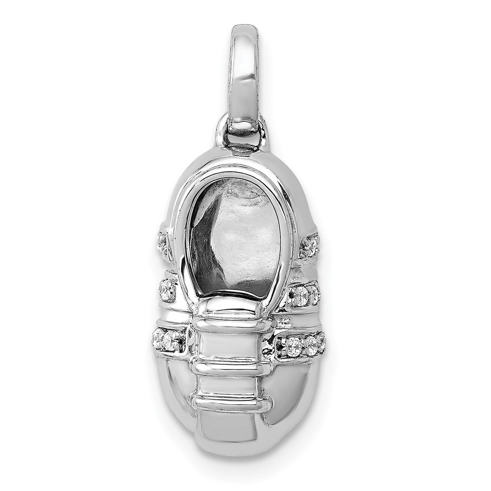14k White Gold Diamond Boy Shoe Pendant