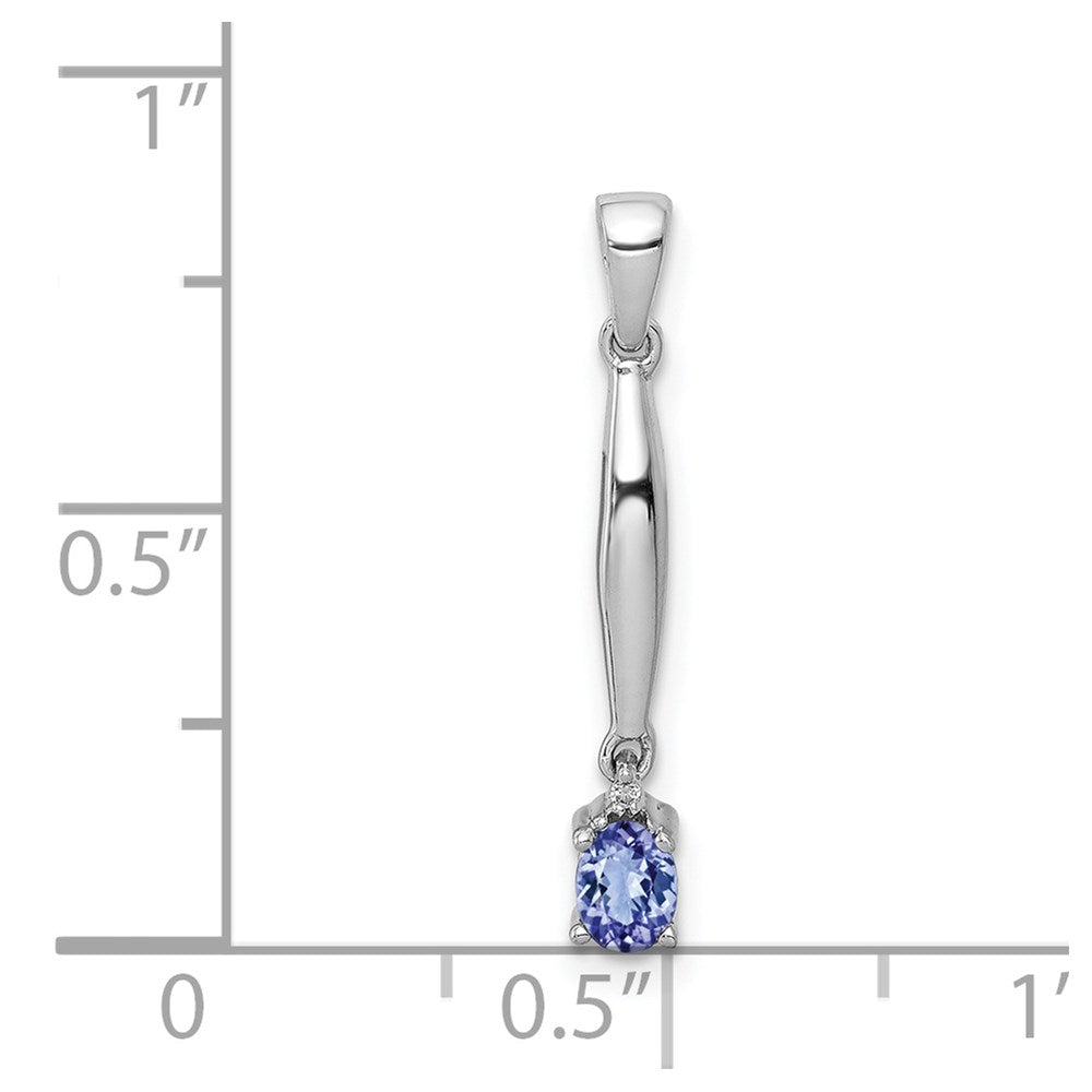 14k White Gold Diamond and .20 Tanzanite Pendant