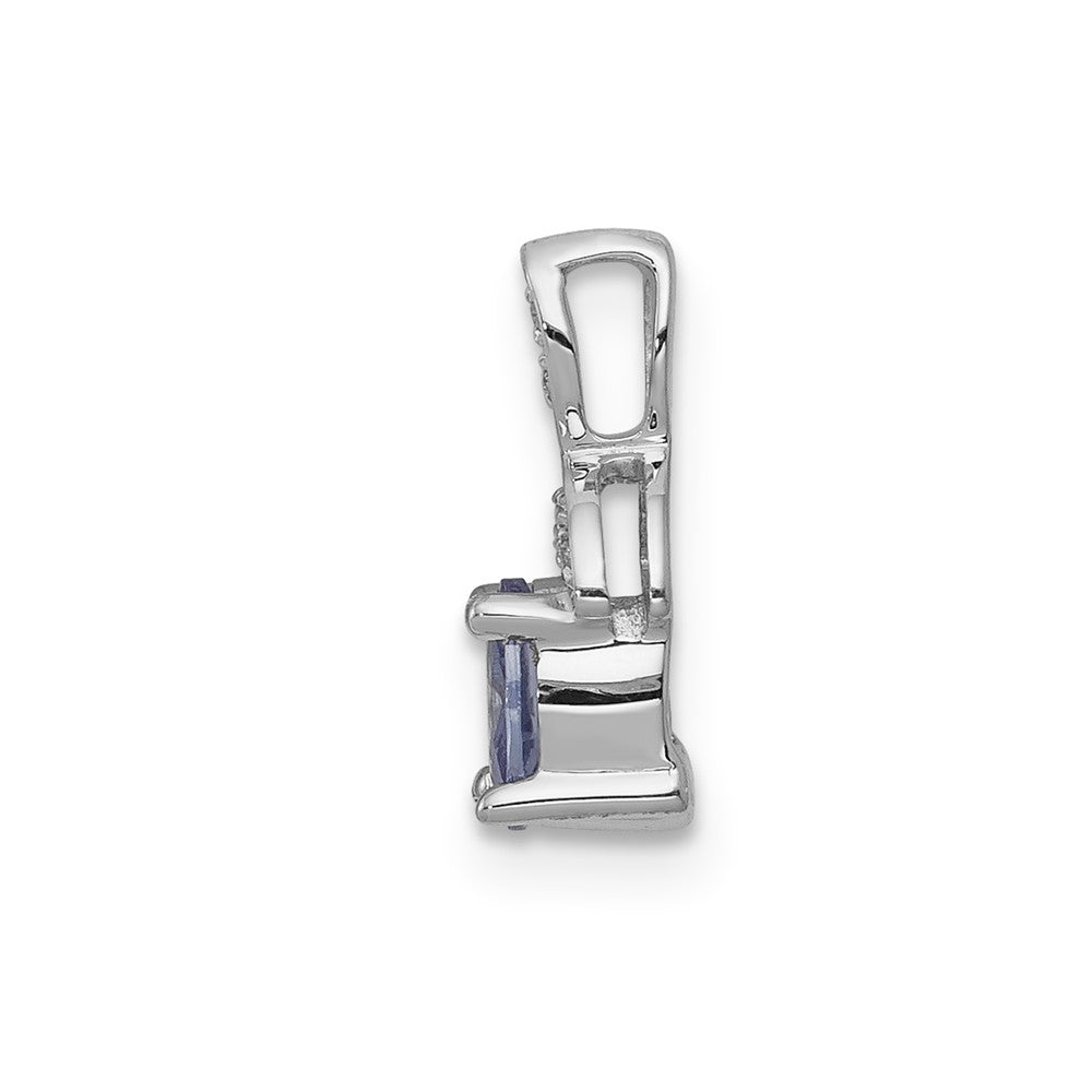 14k White Gold Diamond and .45 Tanzanite Chain Slide