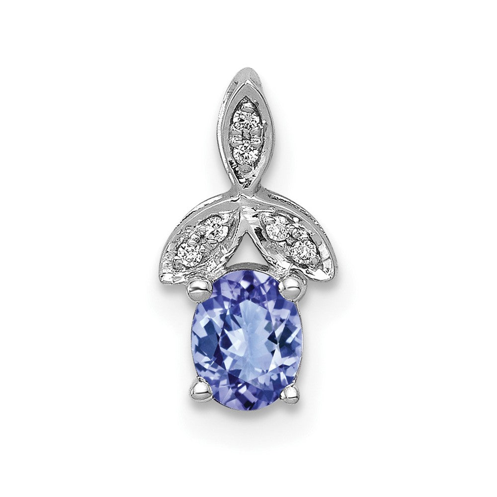 14k White Gold Diamond and .45 Tanzanite Chain Slide