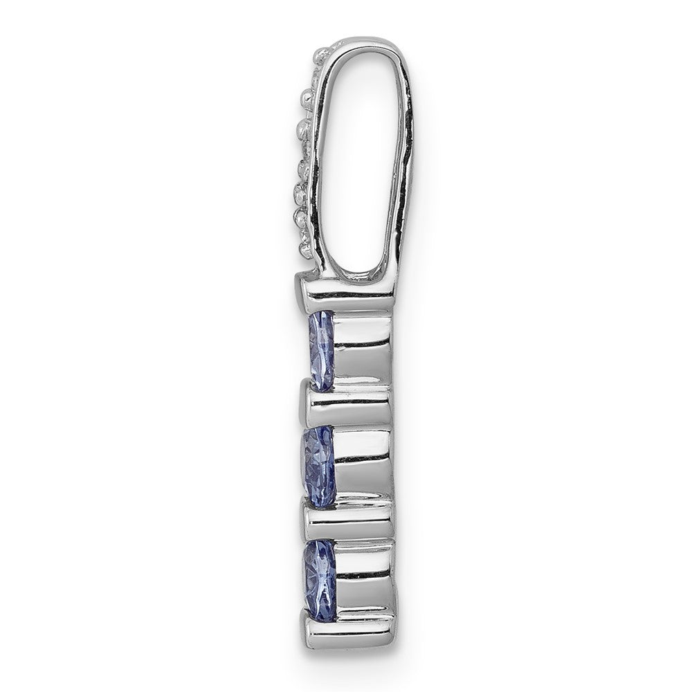 14k White Gold .60 Tanzanite and Diamond Chain Slide