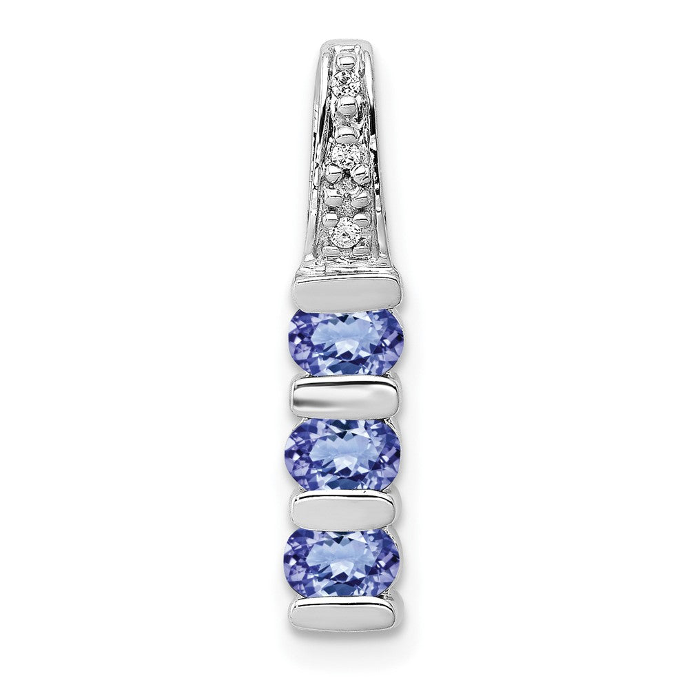 14k White Gold .60 Tanzanite and Diamond Chain Slide