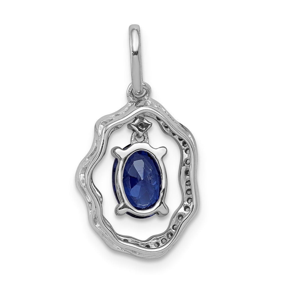 14k White Gold .62 Tanzanite and Diamond Dangle Pendant