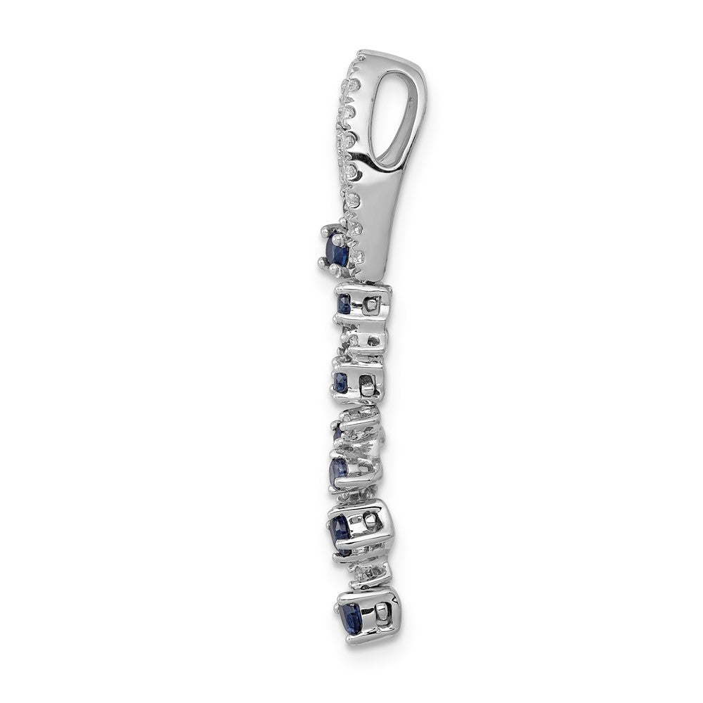 14k White Gold 1/5ct. Diamond and .36 Sapphire Chain Slide