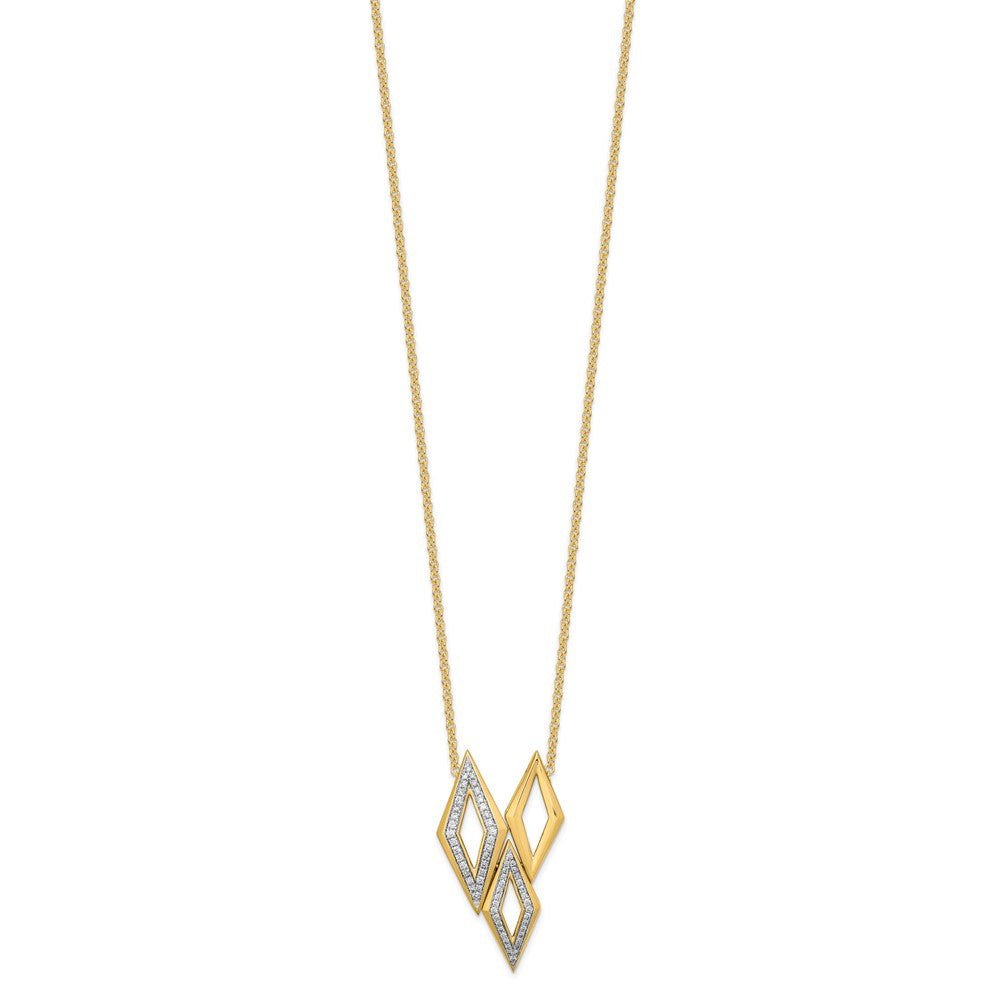 14k Polished Fancy Diamond 18in Necklace