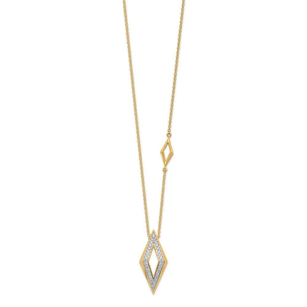 14k Polished Fancy Diamond 18in Necklace