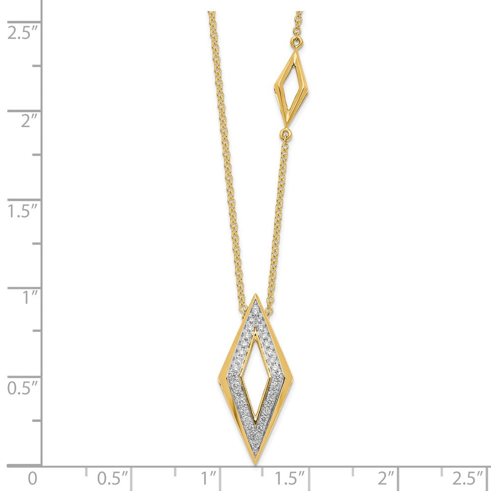 14k Polished Fancy Diamond 18in Necklace