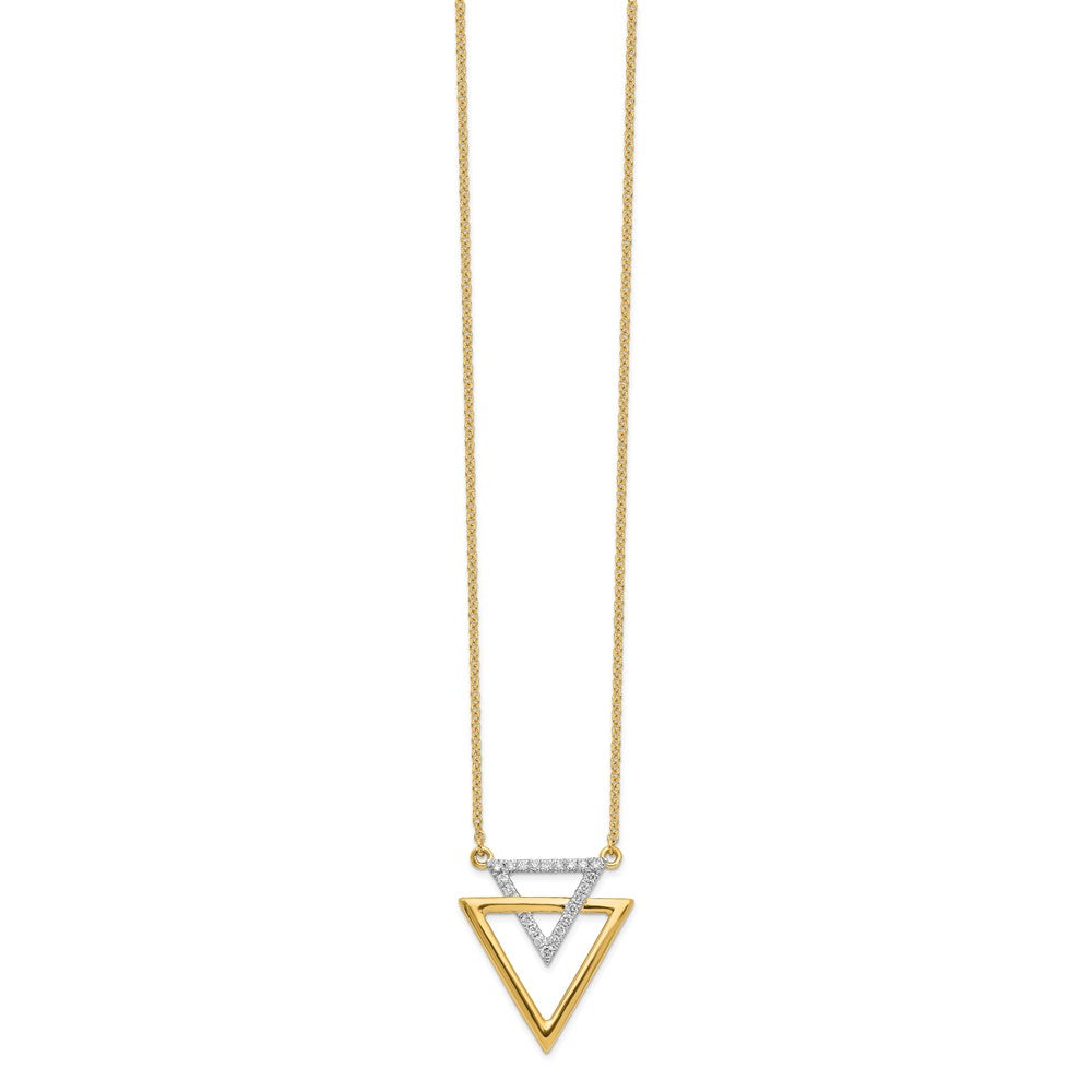 14k Polished Double Triangle Diamond 18in Necklace