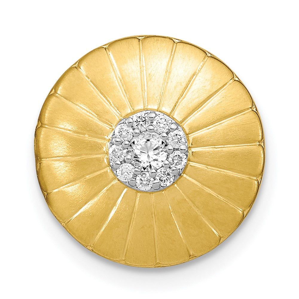 14k Satin Diamond Flower Chain Slide