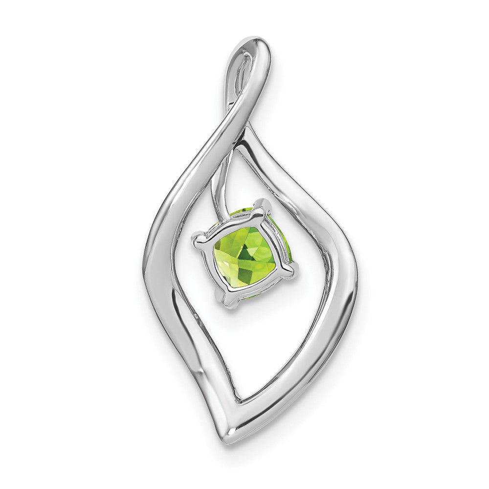 14k White Gold Peridot and Diamond Pendant