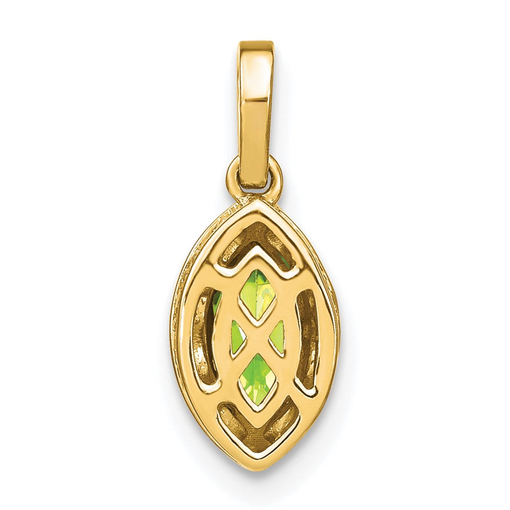 14k Marquise Peridot and Diamond Pendant