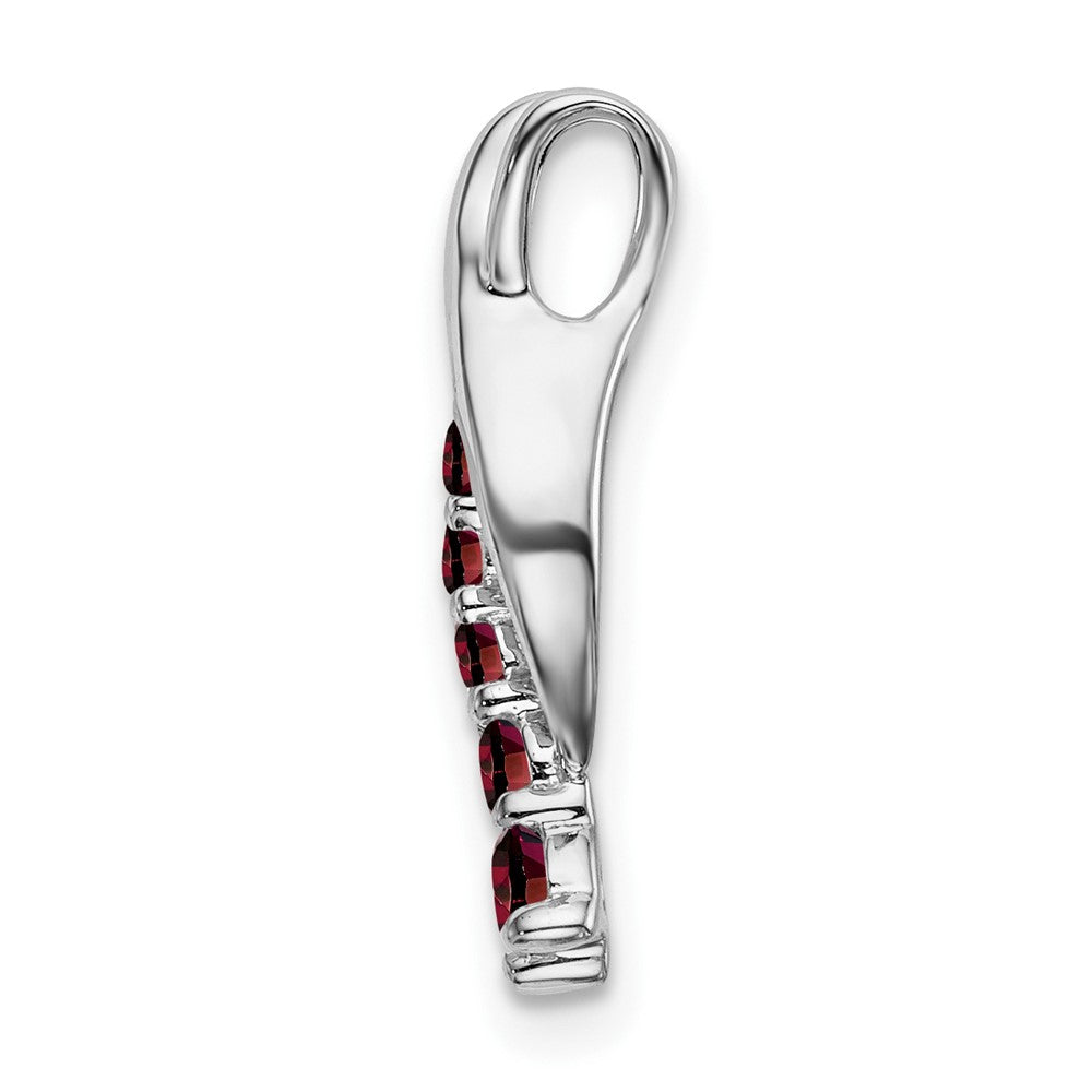 14k White Gold Garnet Journey Chain Slide