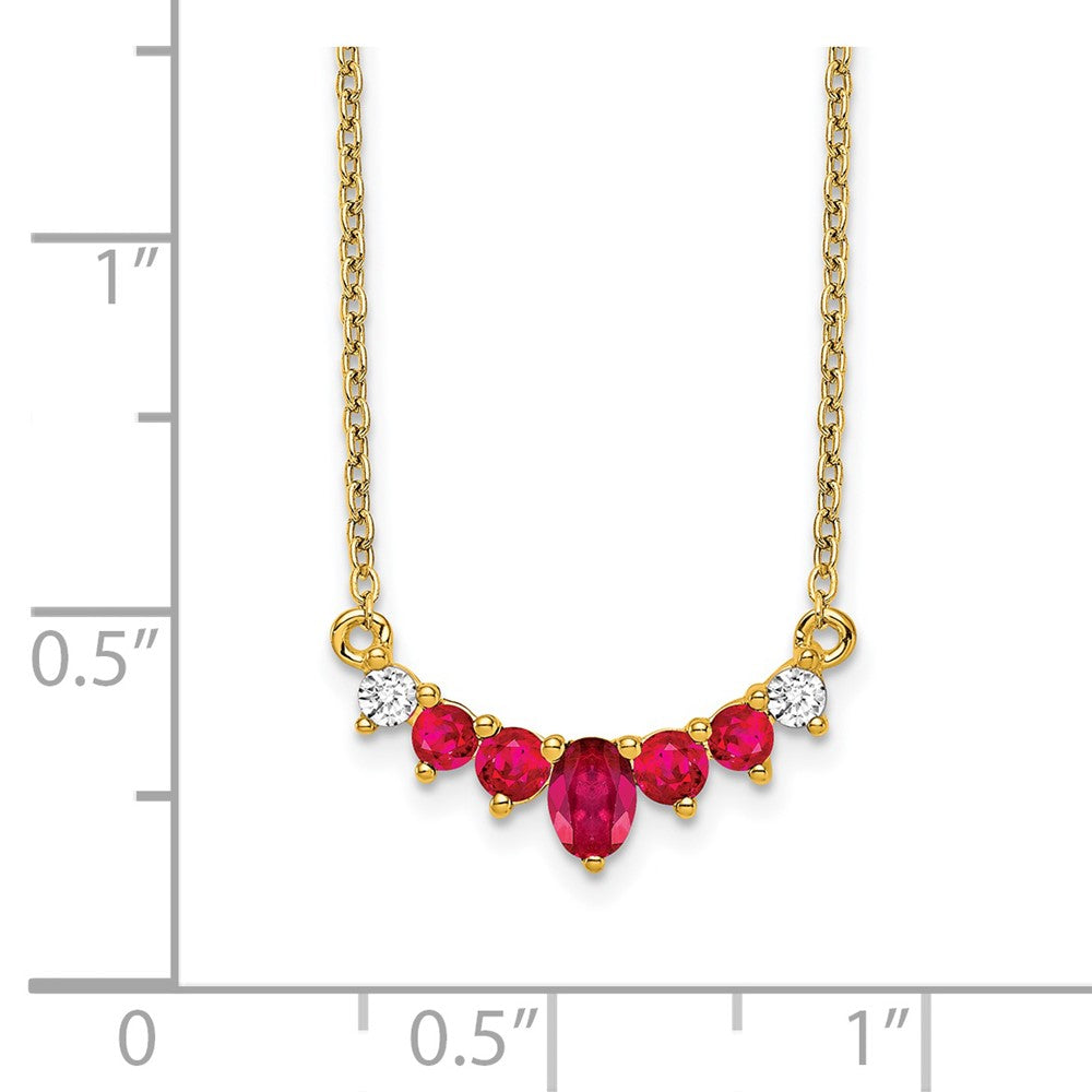14k Ruby and Diamond 18 inch Necklace