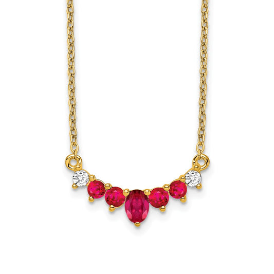 14k Ruby and Diamond 18 inch Necklace