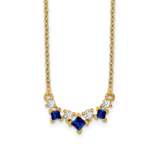 14k Sapphire and Diamond 18 inch Necklace