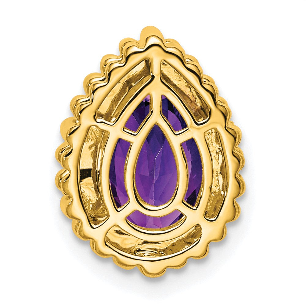 14k Pear Amethyst Chain Slide