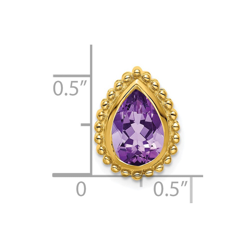 14k Pear Amethyst Chain Slide
