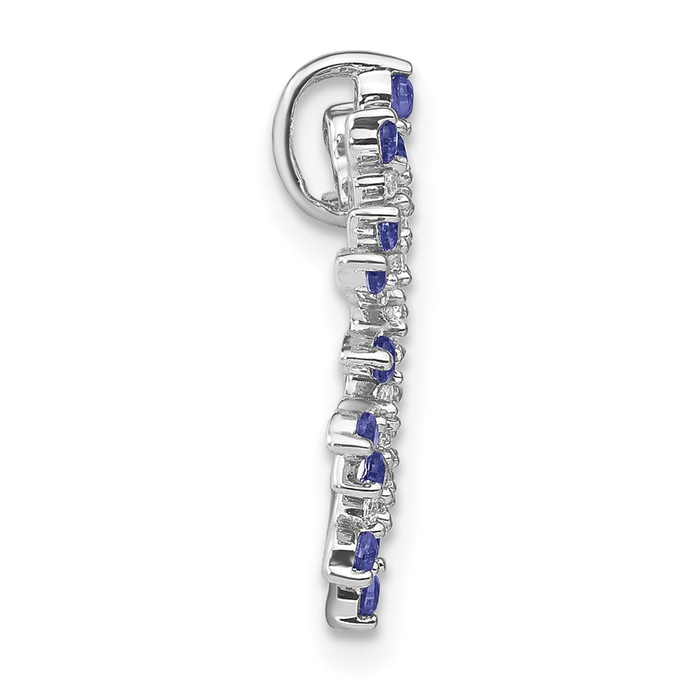 14k White Gold Tanzanite and Diamond Snowflake Chain Slide