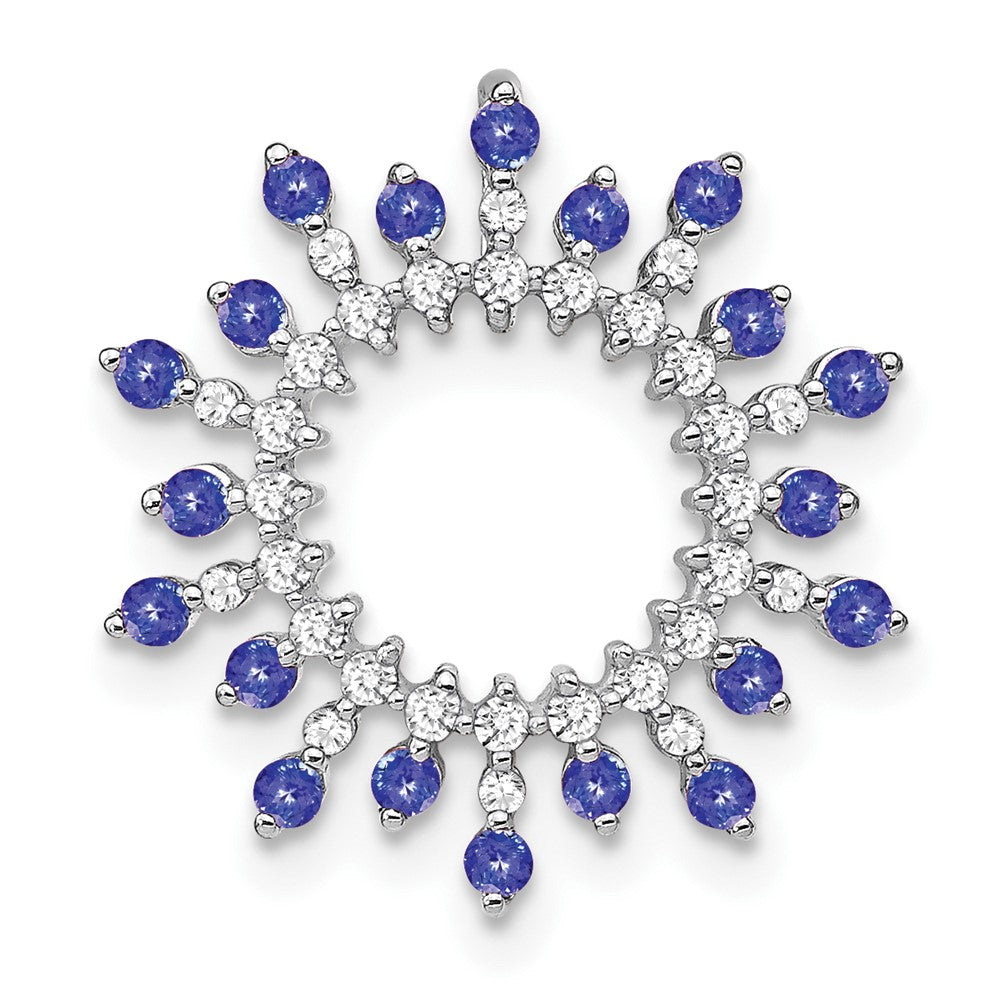 14k White Gold Tanzanite and Diamond Snowflake Chain Slide