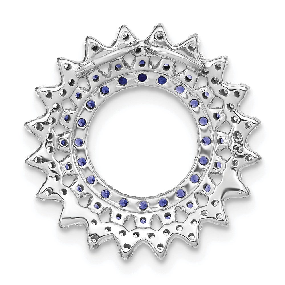 14k White Gold Tanzanite and Diamond Sunburst Chain Slide