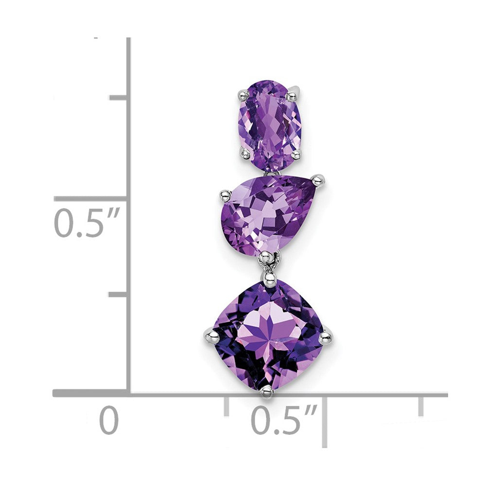 14k White Gold Amethyst Chain Slide