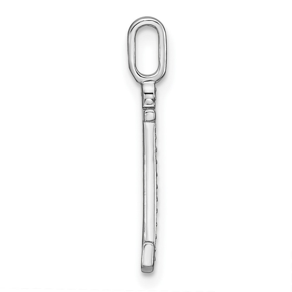 14K White Gold Diamond Lower Case Letter J Initial Pendant