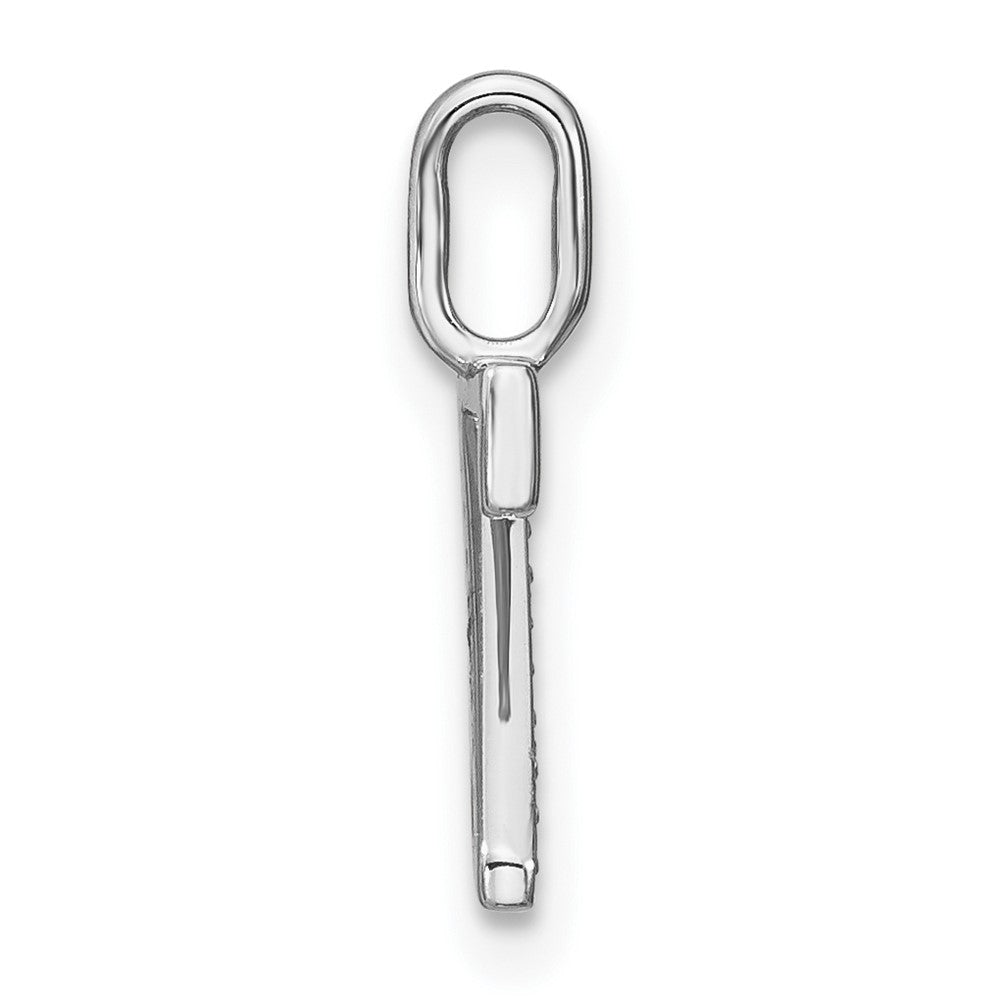 14K White Gold Diamond Lower Case Letter Z Initial Pendant