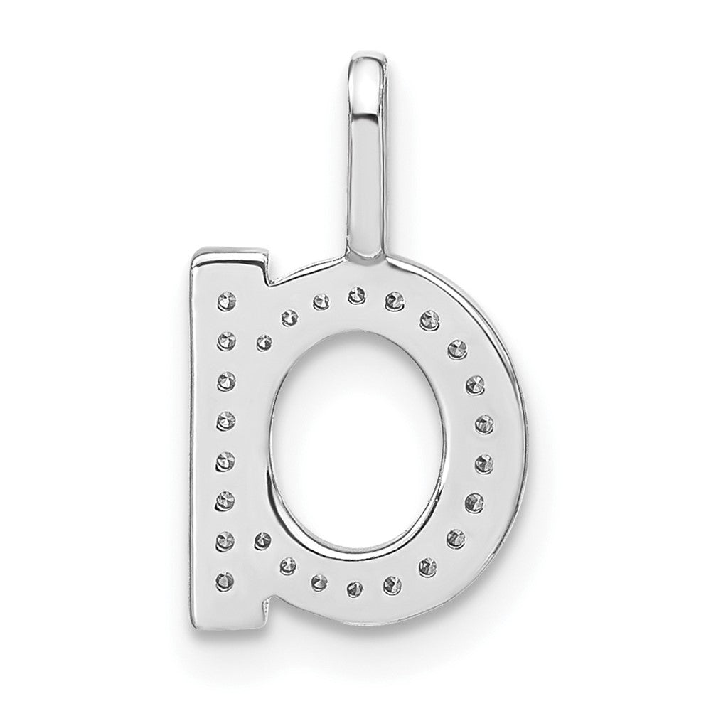 14K White Gold Diamond Lower Case Letter A Initial Pendant