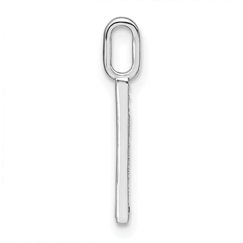 14K White Gold Diamond Lower Case Letter K Initial Pendant