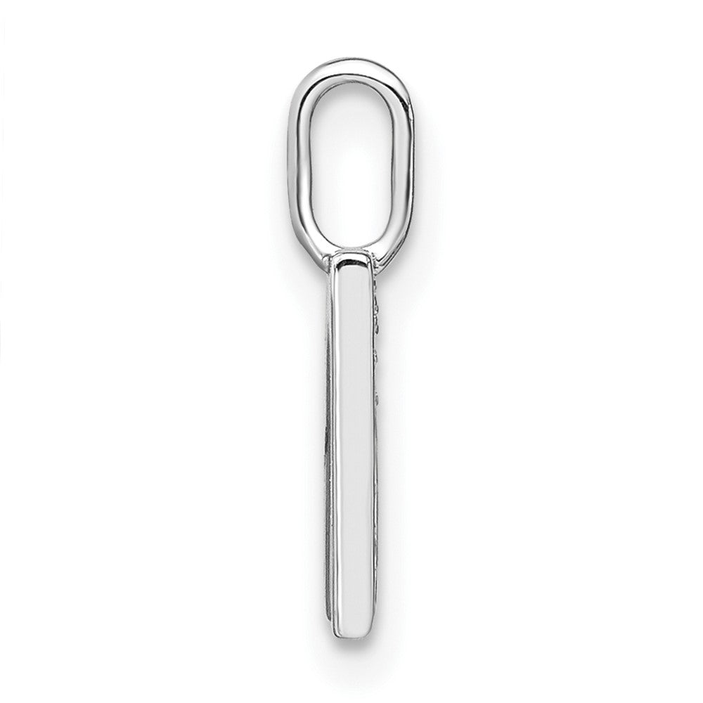 14K White Gold Diamond Lower Case Letter M Initial Pendant