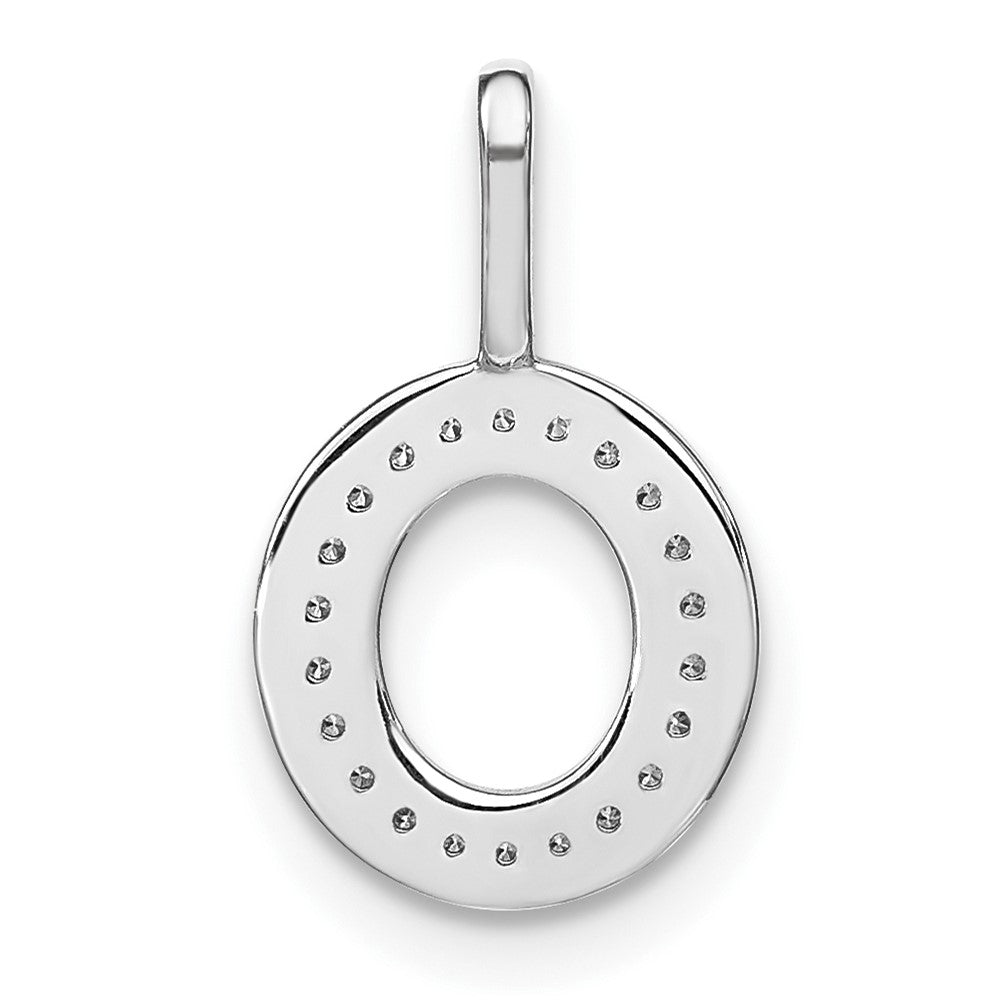 14K White Gold Diamond Lower Case Letter O Initial Pendant