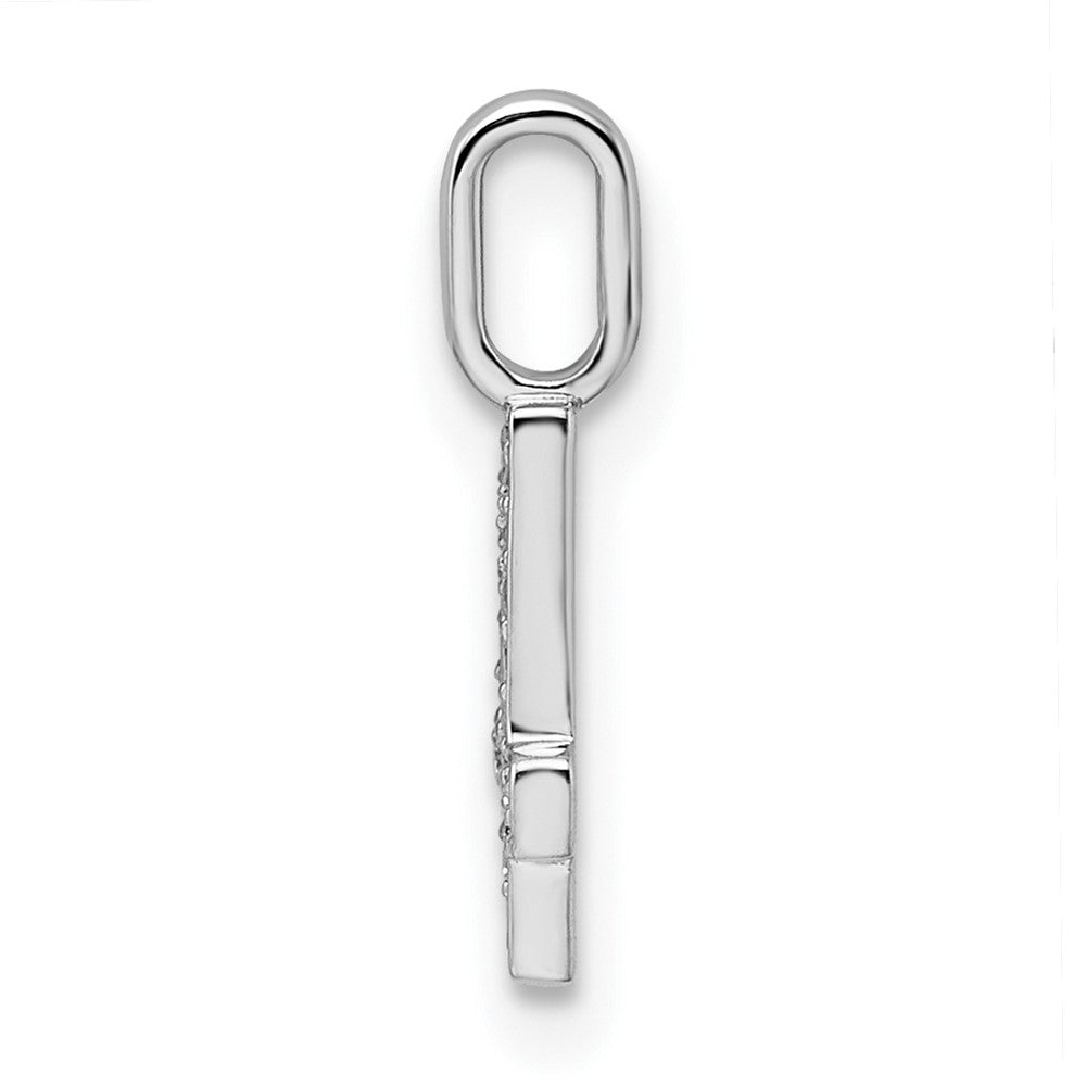 14k White Gold Diamond Number 4 Pendant