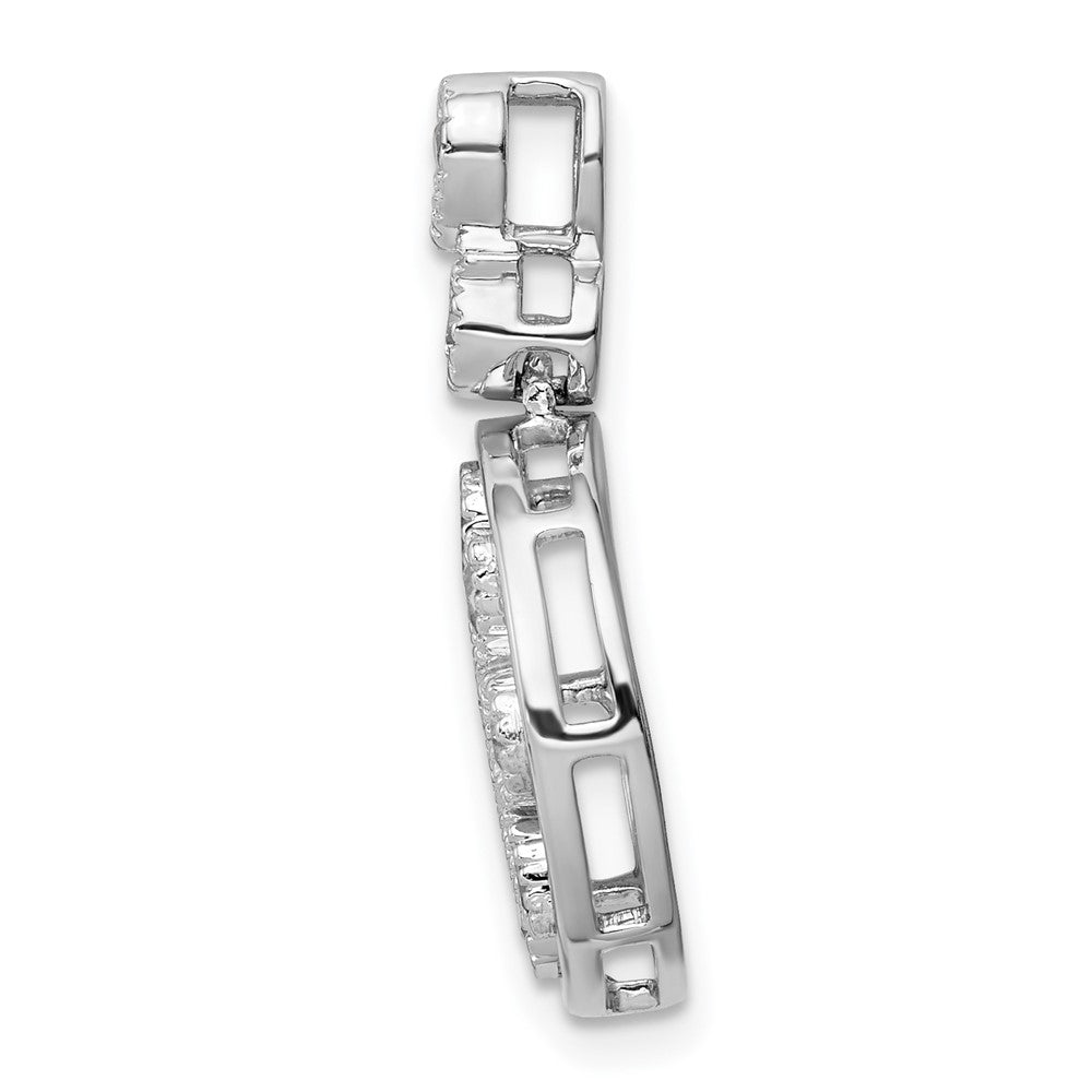 14k White Gold Floral Diamond Chain Slide