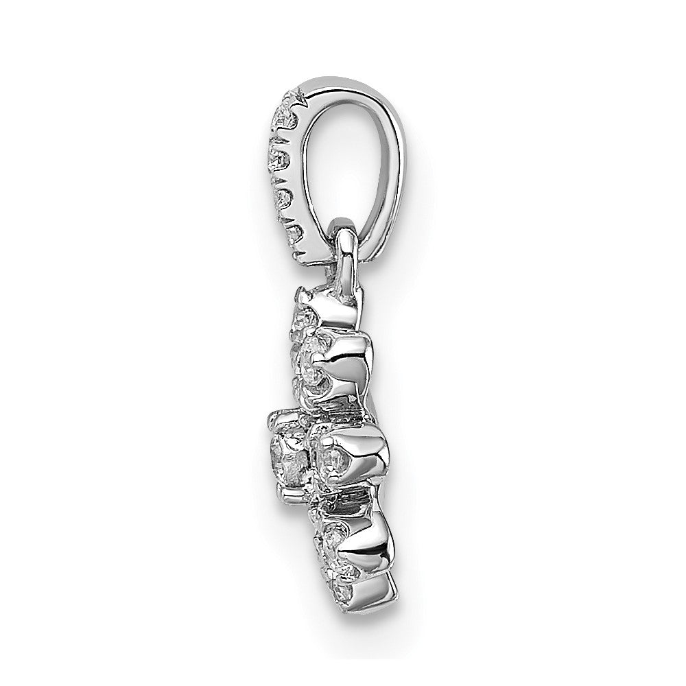 14k White Gold Polished Diamond Flower Pendant