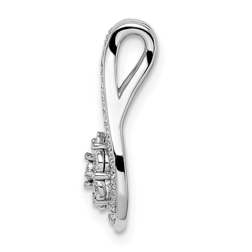 14k White Gold Polished Fancy Diamond Slide