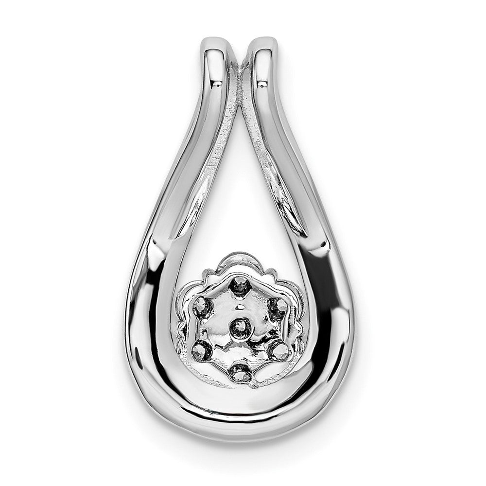 14k White Gold Polished Fancy Diamond Slide