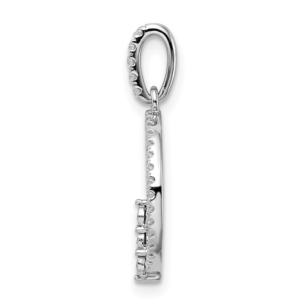 14k White Gold Circle Diamond Pendant