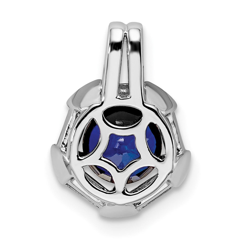 14k White Gold Sapphire and Diamond Chain Slide
