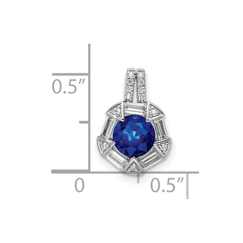 14k White Gold Sapphire and Diamond Chain Slide