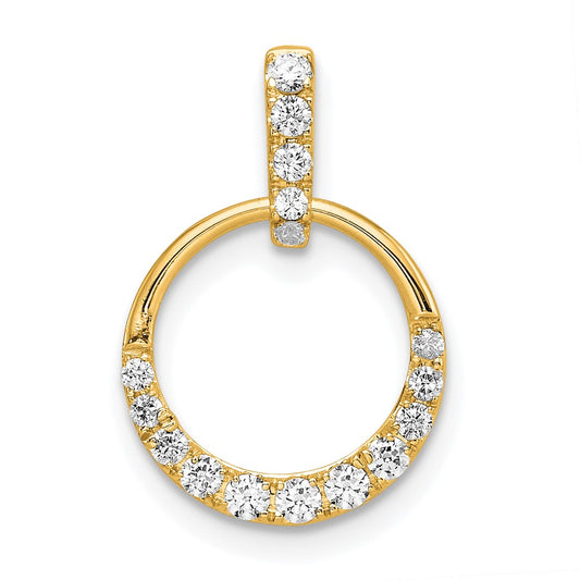 14k Circle Diamond Pendant