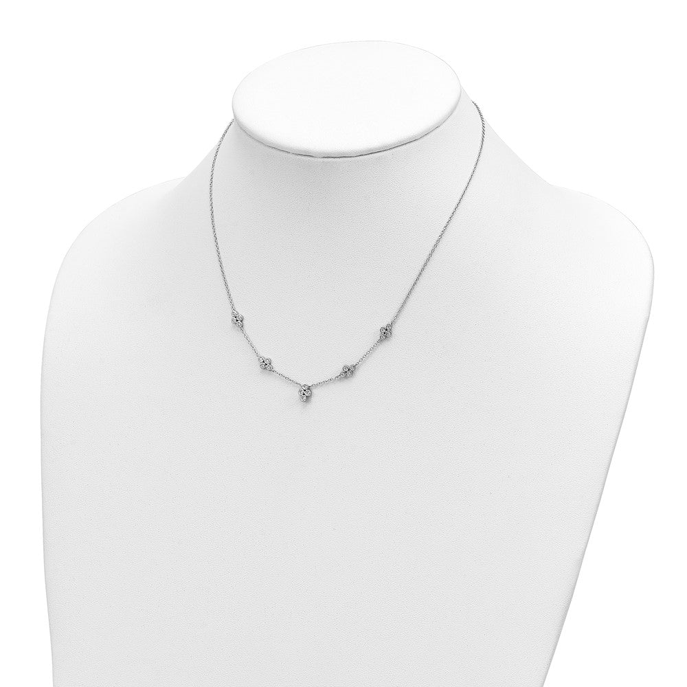 14k White Gold 5-station Diamond 18in Necklace