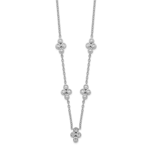 14k White Gold 5-station Diamond 18in Necklace