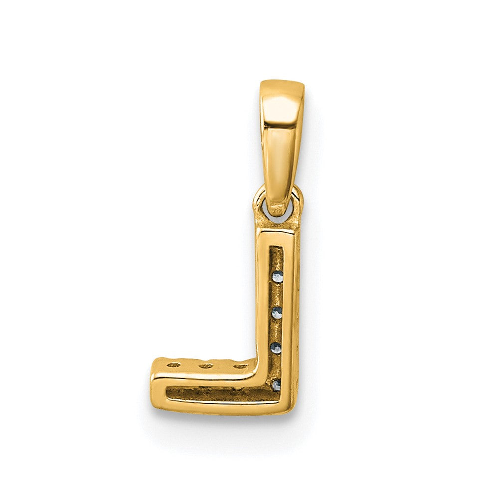 14K  Diamond Letter L Initial with Bail Pendant
