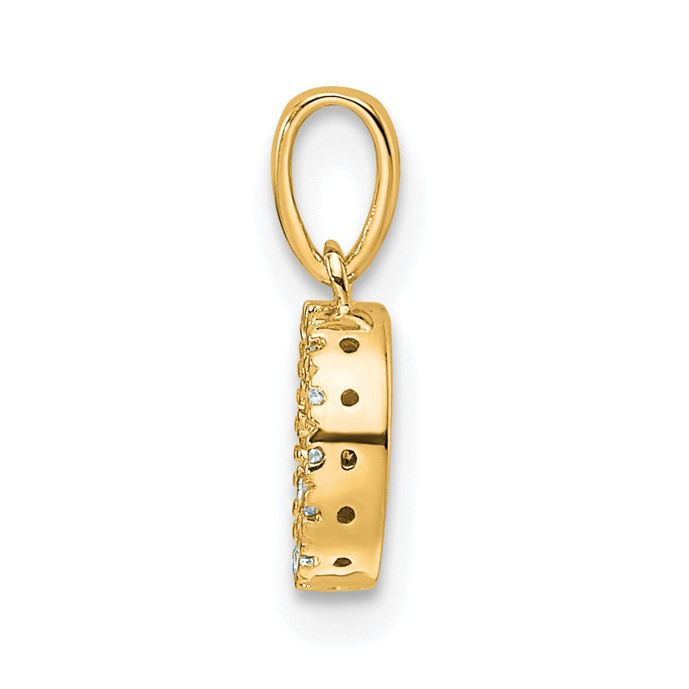 14K  Diamond Letter O Initial with Bail Pendant