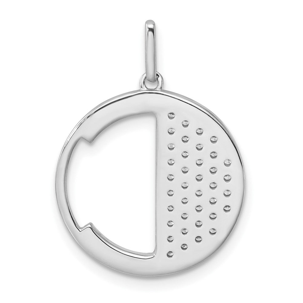 14K White Gold Gatsby Diamond Initial C Charm