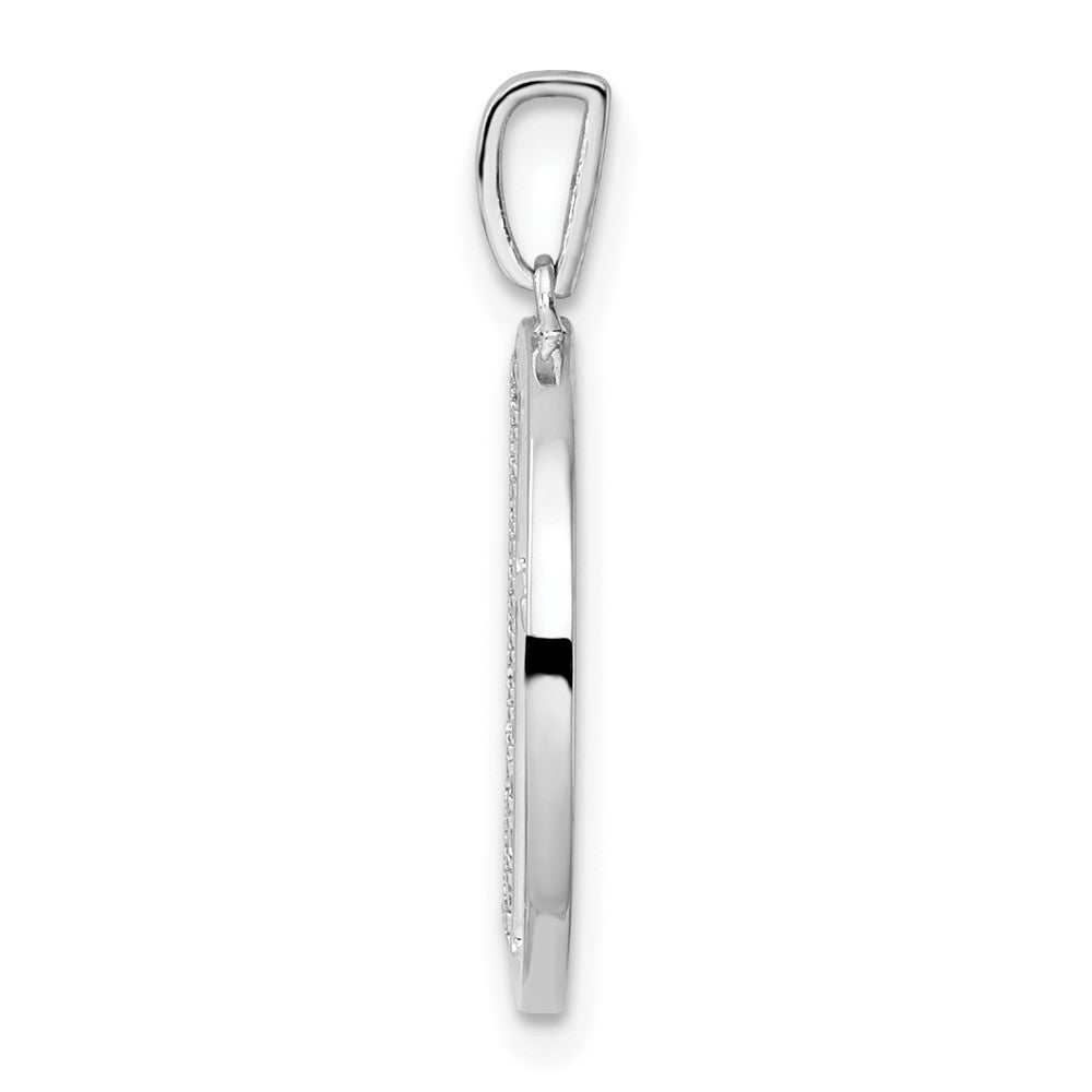14K White Gold Gatsby Diamond Initial F Charm