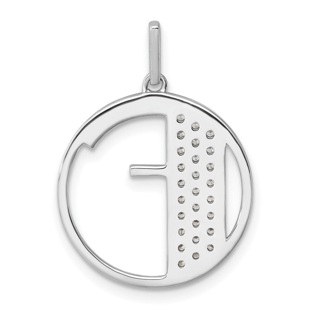 14K White Gold Gatsby Diamond Initial F Charm
