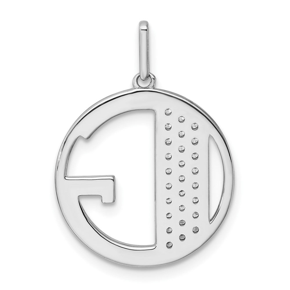14K White Gold Gatsby Diamond Initial G Charm