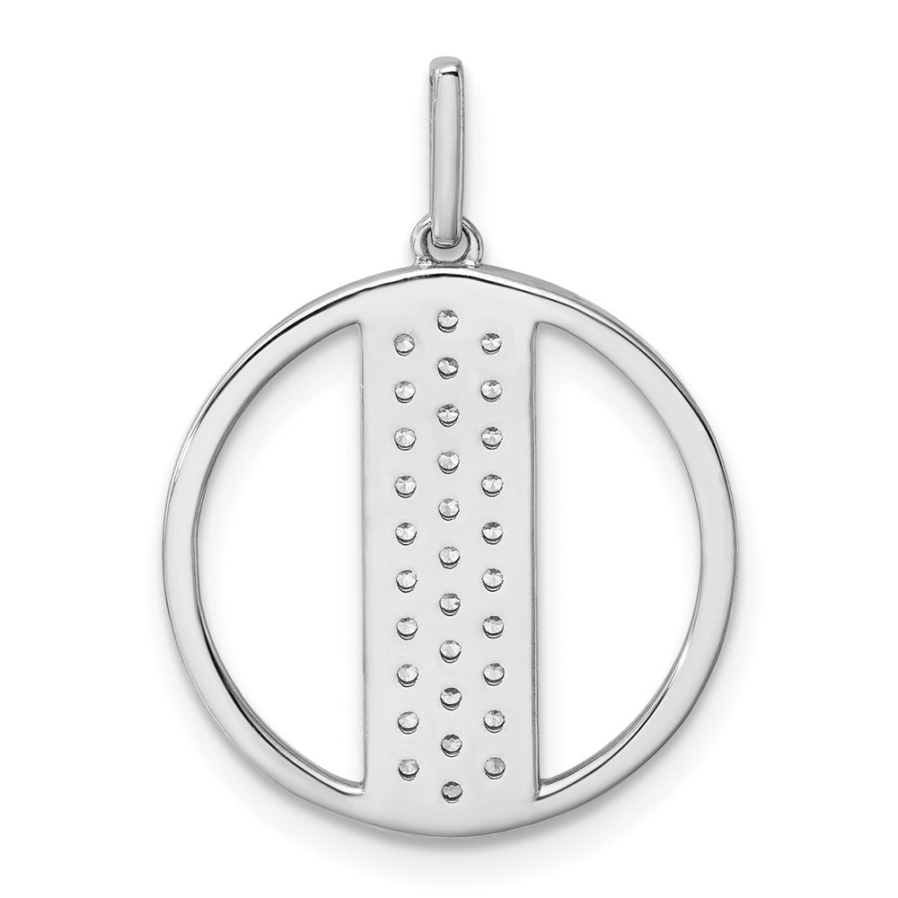 14K White Gold Gatsby Diamond Initial I Charm